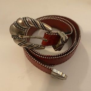 Faux leather red belt - Mango